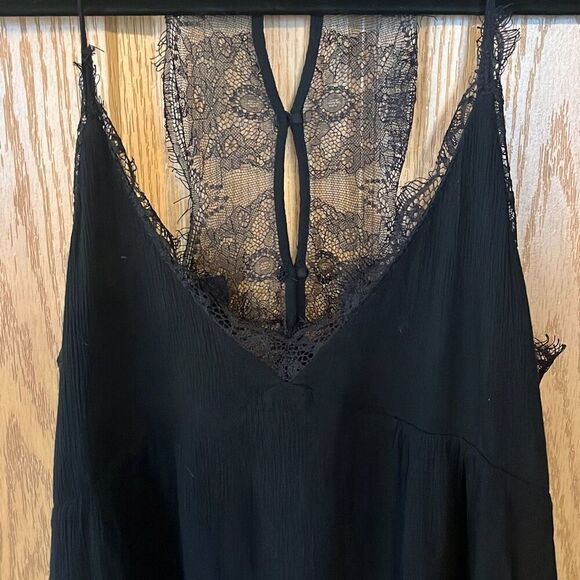 LUCCA Black Lace and Gauz Summer Dress Medium - Picture 2 of 7